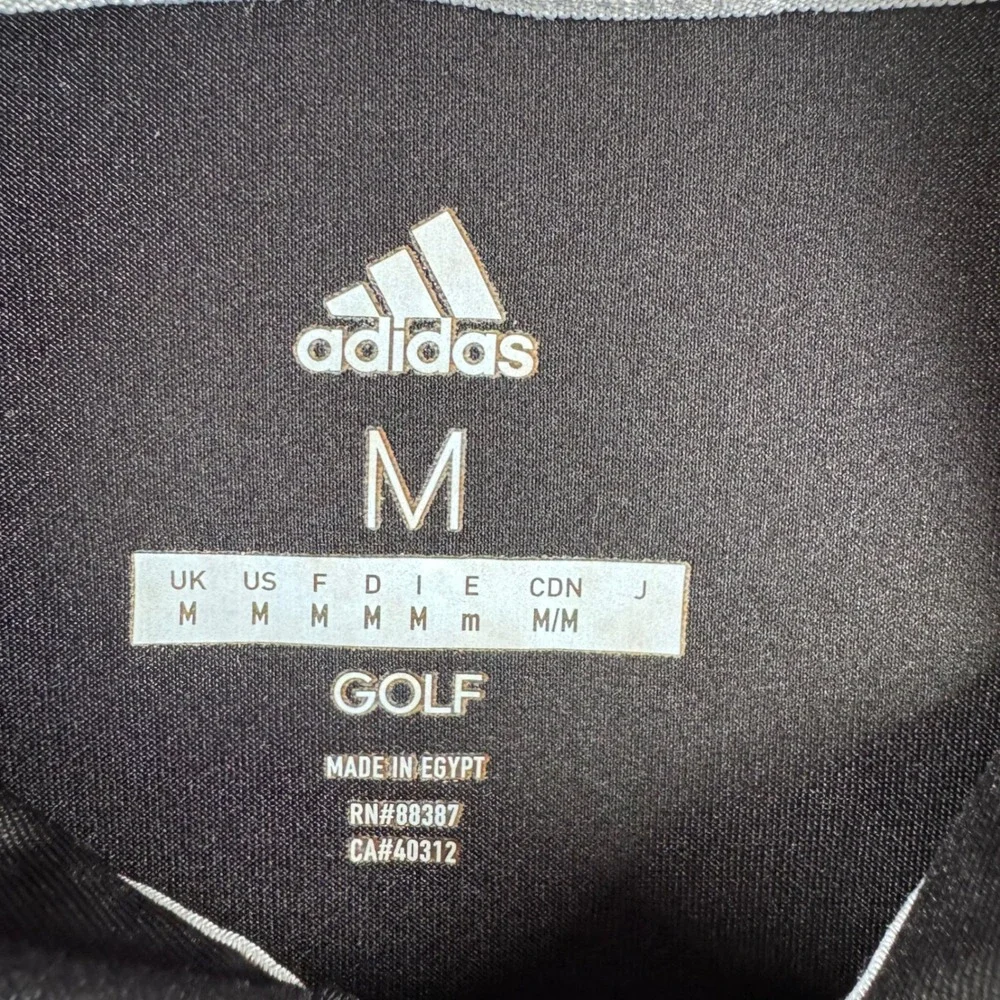 Adidas Golf Men Medium Black Short Sleeve Performance Polo Shirt RN88387 CA40312